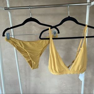 Yellow Two Piece Bikini Swimsuit Size Large
